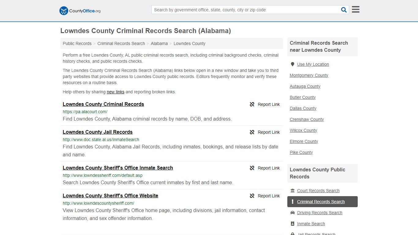 Criminal Records Search - Lowndes County, AL (Arrests, Jails & Most ...